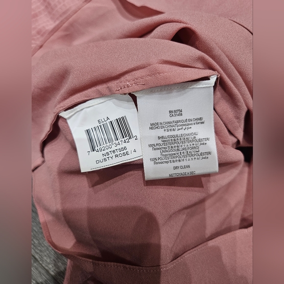 BCBG Max Azria Ella One Shoulder Dusty Rose Layered Tiered Ruffle Mini Dress 4 - Picture 6 of 6